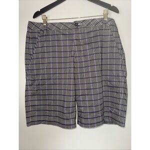Puma Golf Shorts Mens Size 36 Black‎ Gray Purple Plaid Dry Cell Flat Front